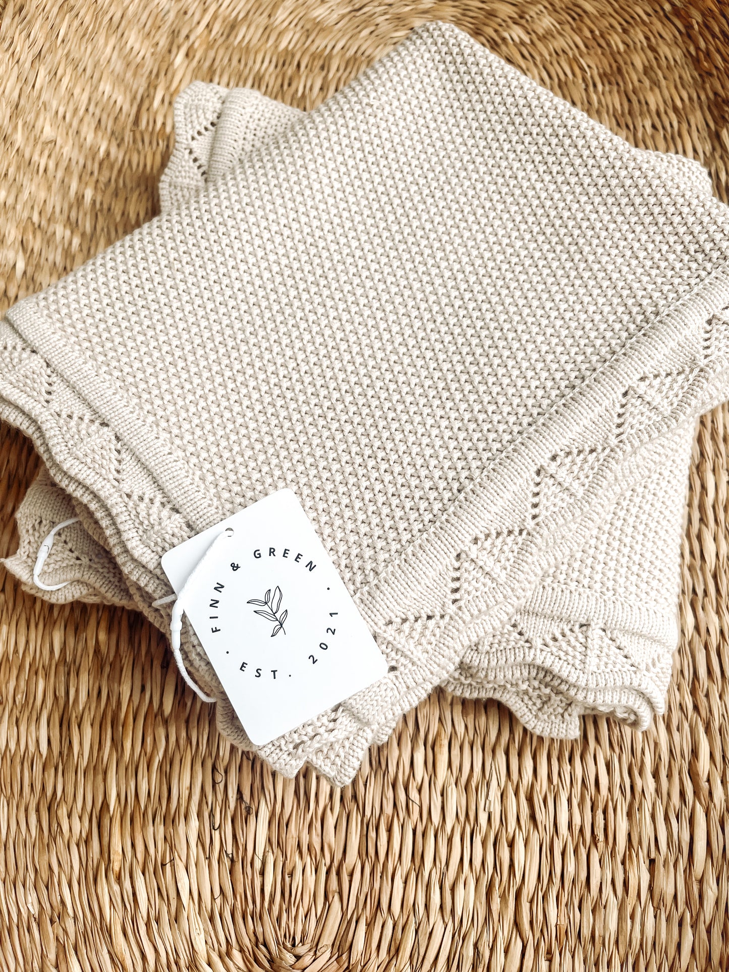 Knitted Blanket - Beige